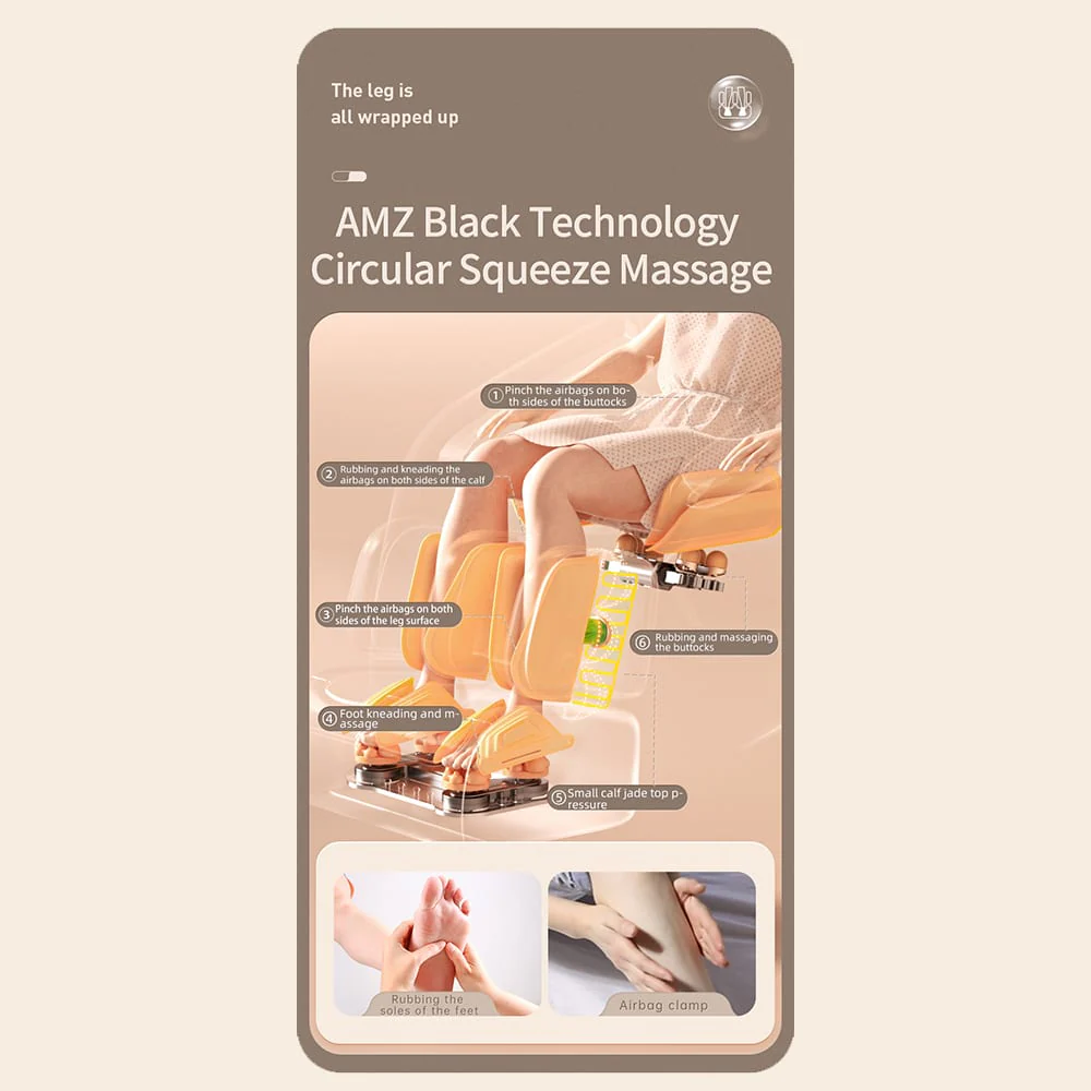 Massagestol 4D Pro+ Sort med Varmeterapi og Stemmekontrol - Model M9 Sort - Image 4