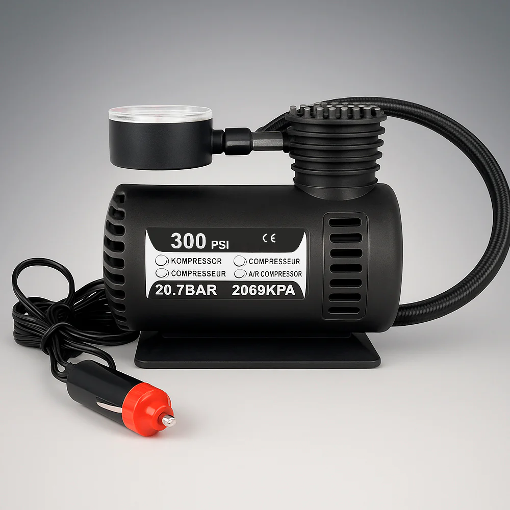 Kraftfuld 300 PSI (20,7 bar)12 volt kompressor – perfekt til bil, cykel, bold mv. - Image 3