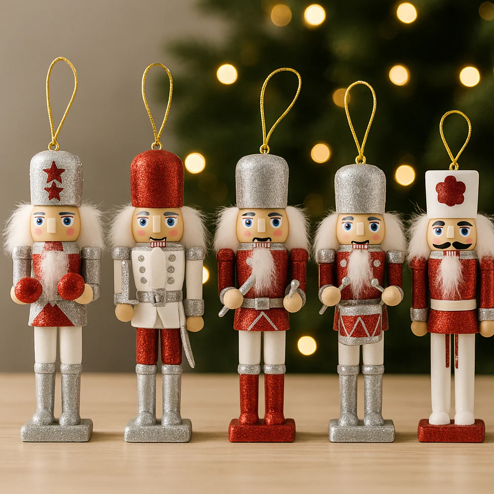 Nøddeknækker figurer i Træ - 12,5 cm, sæt med 5 figurer - - Image 2
