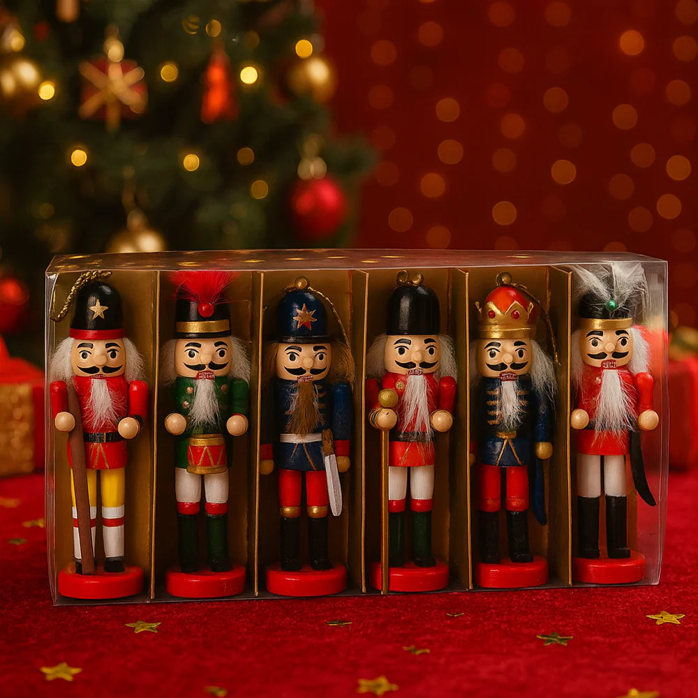 Nøddeknækker figurer i Træ - 12,5 cm, sæt med 6 figurer - - Image 3