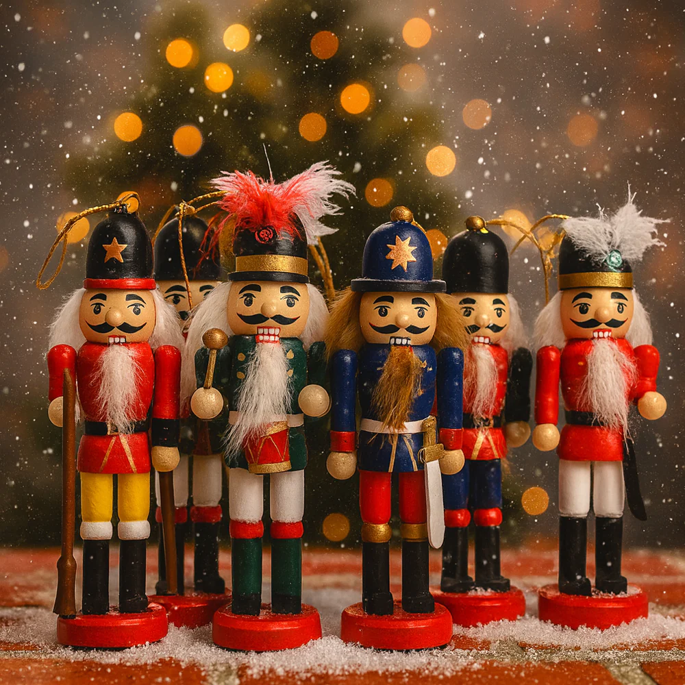 Nøddeknækker figurer i Træ - 12,5 cm, sæt med 6 figurer - - Image 4