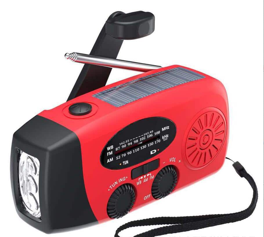 Nødradio FM/AM m/indbygget solceller, lygte, Powerbank & håndsving - Image 7