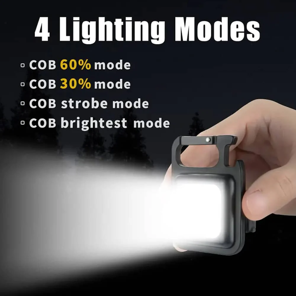 Nøglerings COB LED-lommelygte - genopladelig - 3 lys tilstande - - Image 3