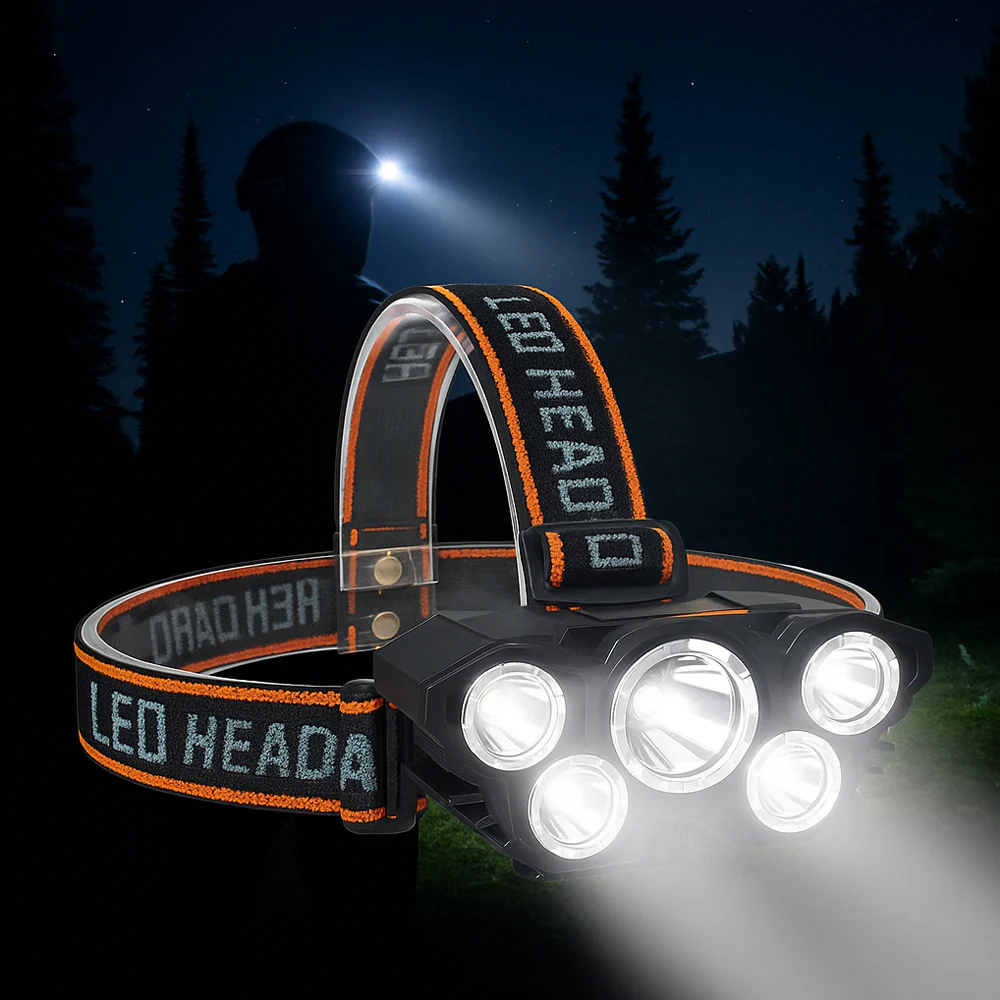 Pandelampe 300 lumen 180° justerbar vinkel - 4 lysfunktioner