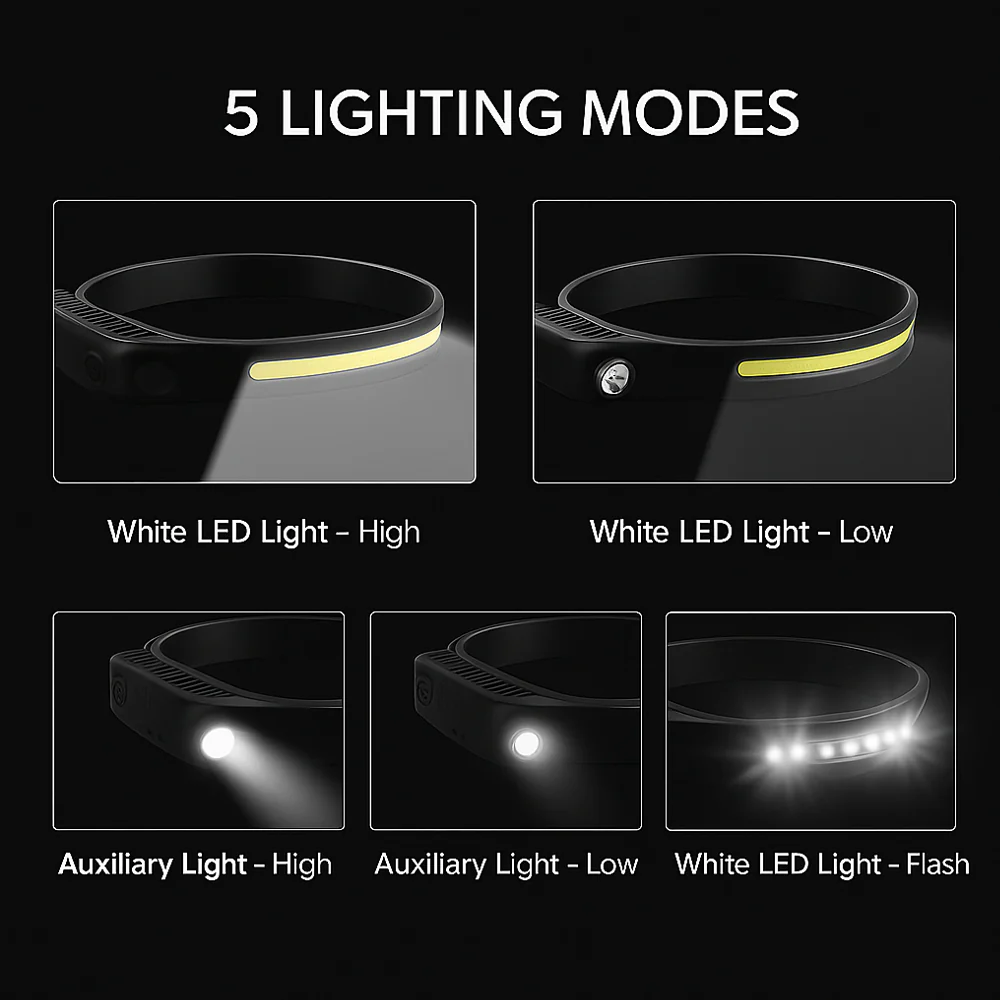 Pandelampe m/COB lys - 330 lumen, vandafvisende - 5 lysfunktioner - Image 4