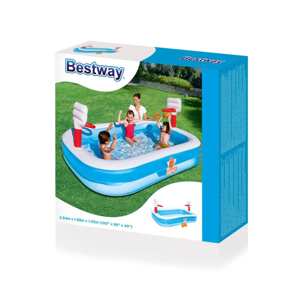 Børnepool m/indbygget basketballkurv fra Bestway - Image 4