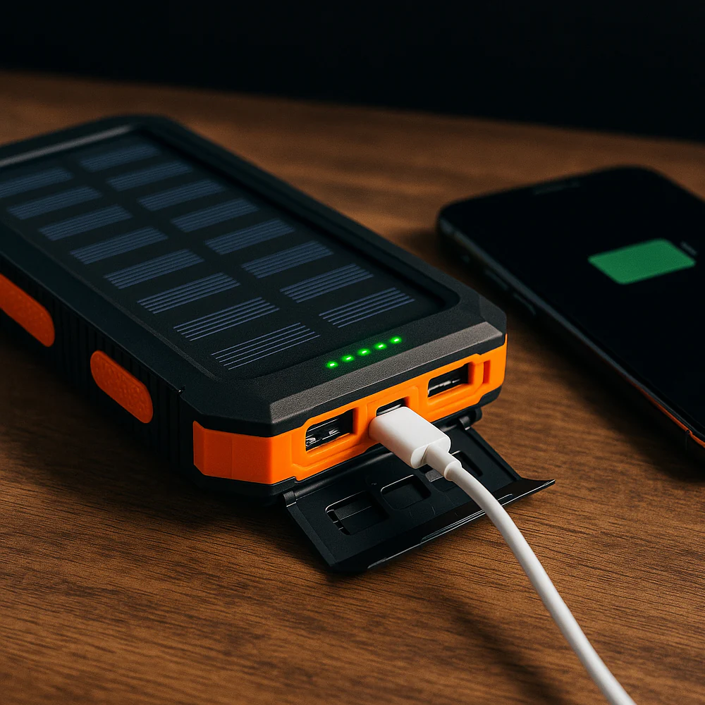 Powerbank 15.000 mAh - vandafvisende og med indbygget lommelygte - Image 2
