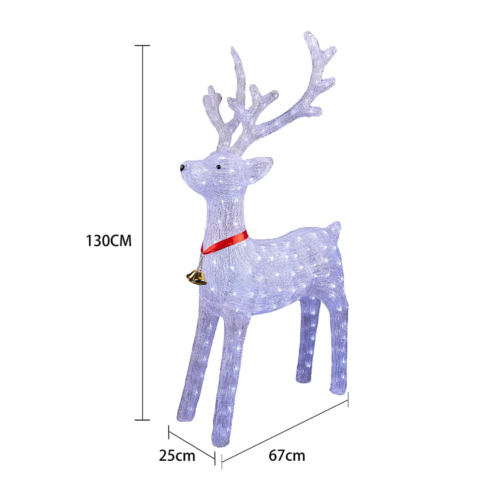 Rensdyr Akryl - højde 130 cm med LED-Lys - Image 3