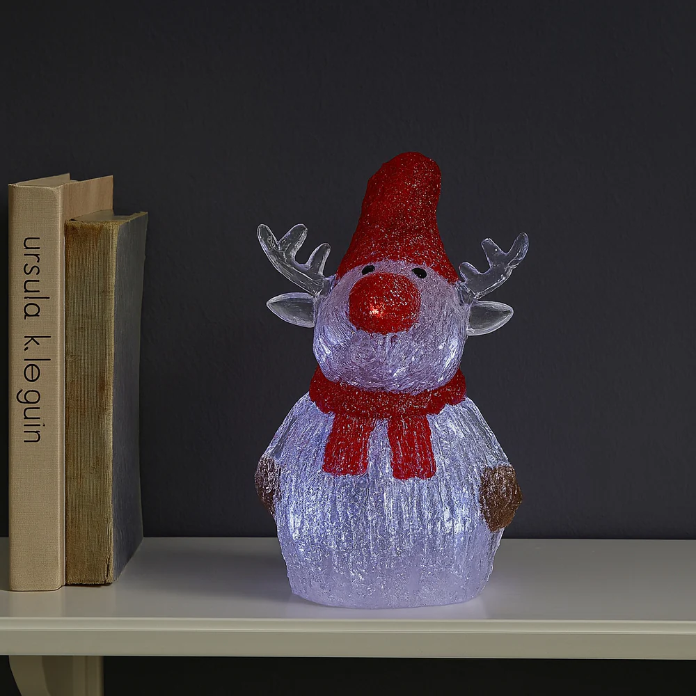 Rensdyr Akryl - højde 21 cm med LED-Lys - Image 2