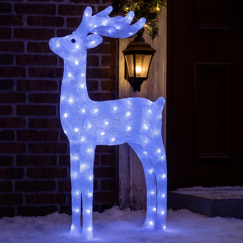 Rensdyr Akryl - højde 92 cm med LED-Lys - Image 2