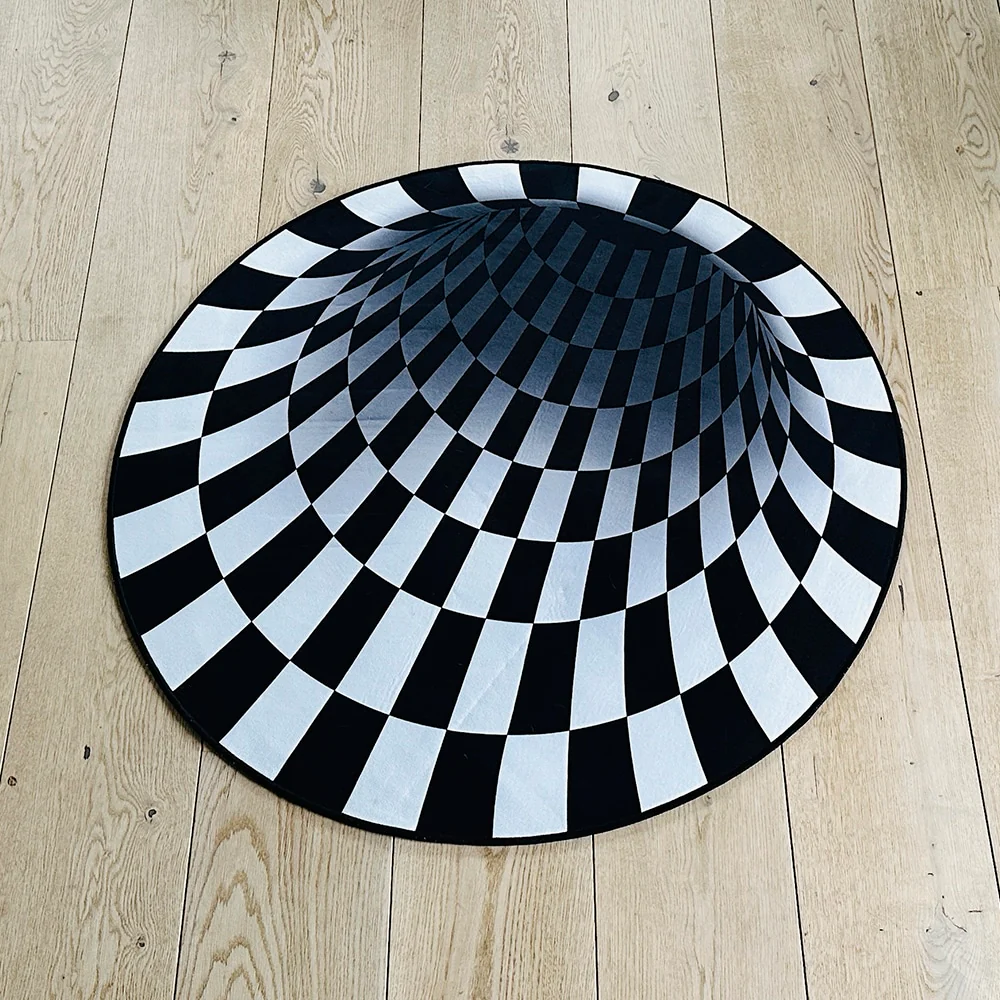 Rundt Vortex 3D illusion tæppe - 100 cm - skridsikker - Image 2