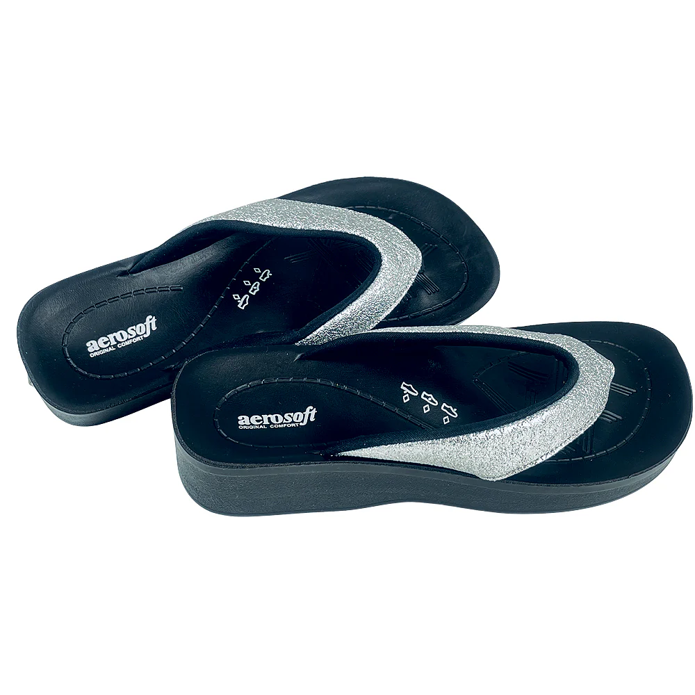 Sandaler Aerosoft - Model 3802 i sølv & pink - Image 7