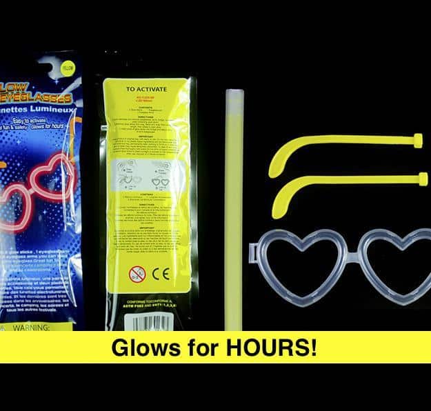 Briller Hjerteformet - Selvlysende glow stick - Image 3