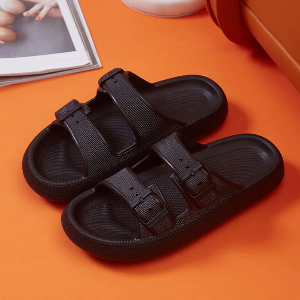 Slippers / Tøfler m/Spænde - Bløde &amp; Skridsikre i flere flotte farver (kendt som Happy Flops) - Image 12