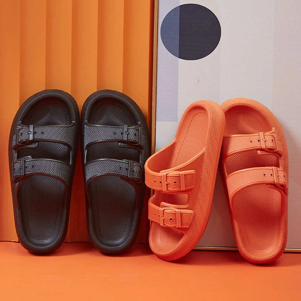 Slippers / Tøfler m/Spænde - Bløde &amp; Skridsikre i flere flotte farver (kendt som Happy Flops) - Image 9