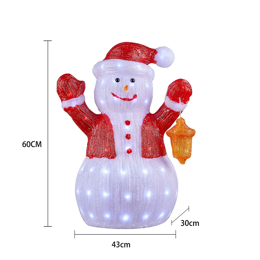 Snemand Akryl - højde 60 cm med LED-Lys - Image 3