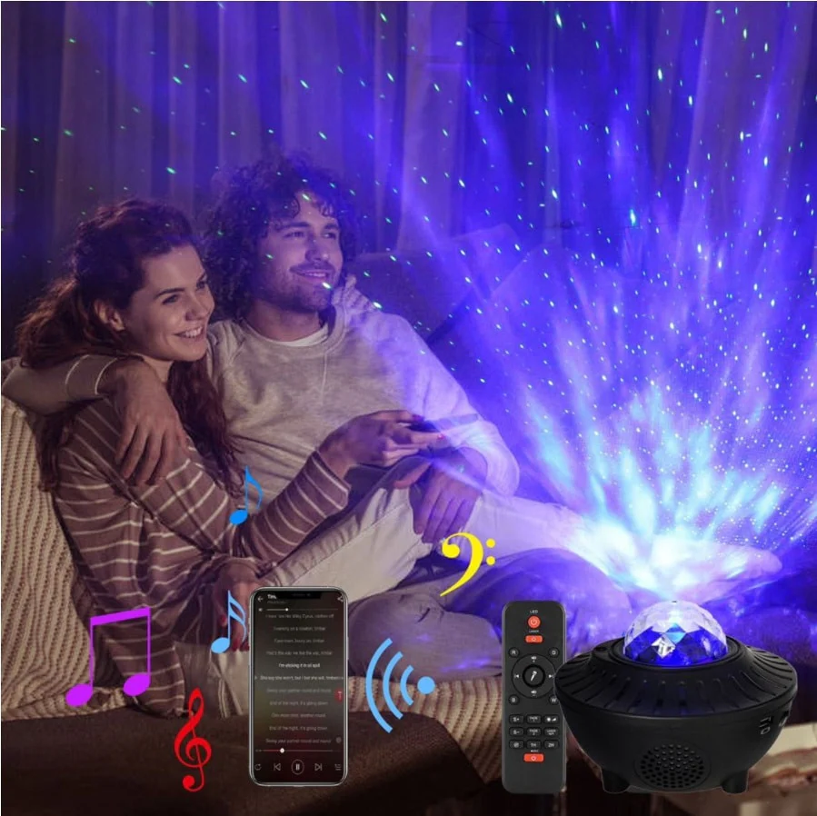 Stjernehimmel Galaxy LED Projektor m/Bluetooth Højttaler inkl. Fjernbetjening - Image 4