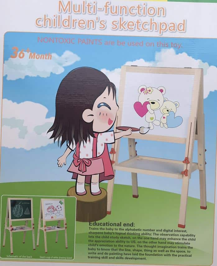 Børnestaffeli med kridttavle & whiteboard - Image 3
