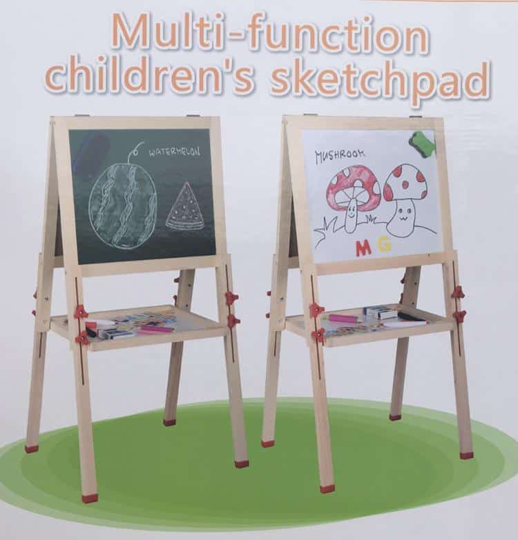 Børnestaffeli med kridttavle & whiteboard - Image 4
