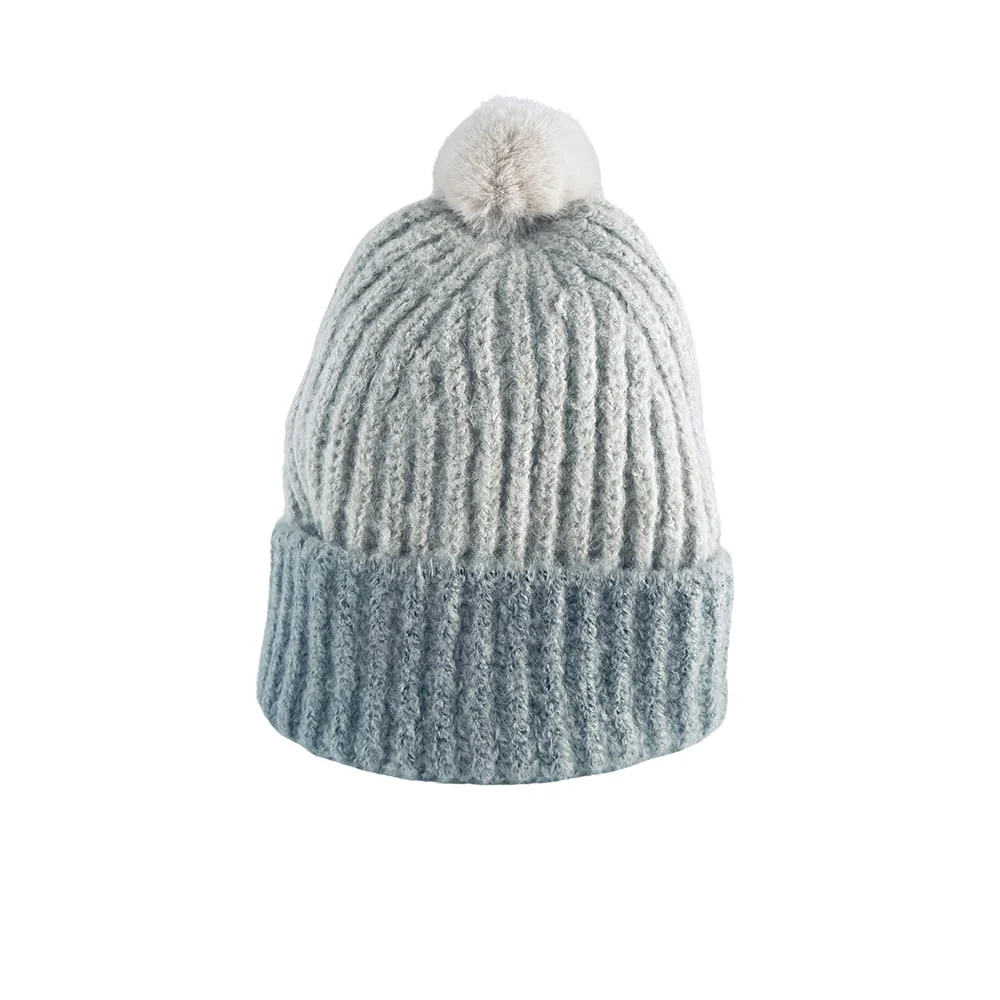 Trendy strikhue med kvast og foldekant - Image 6