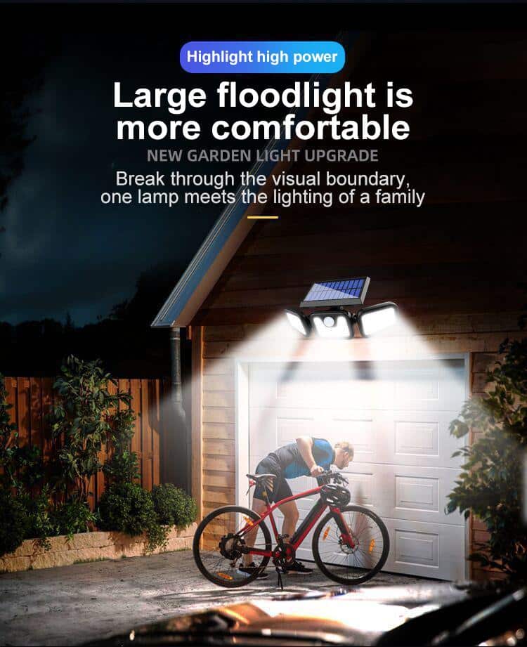 Kraftig LED-Solcellelampe med 3 spot og bevægelsessensor - Image 5