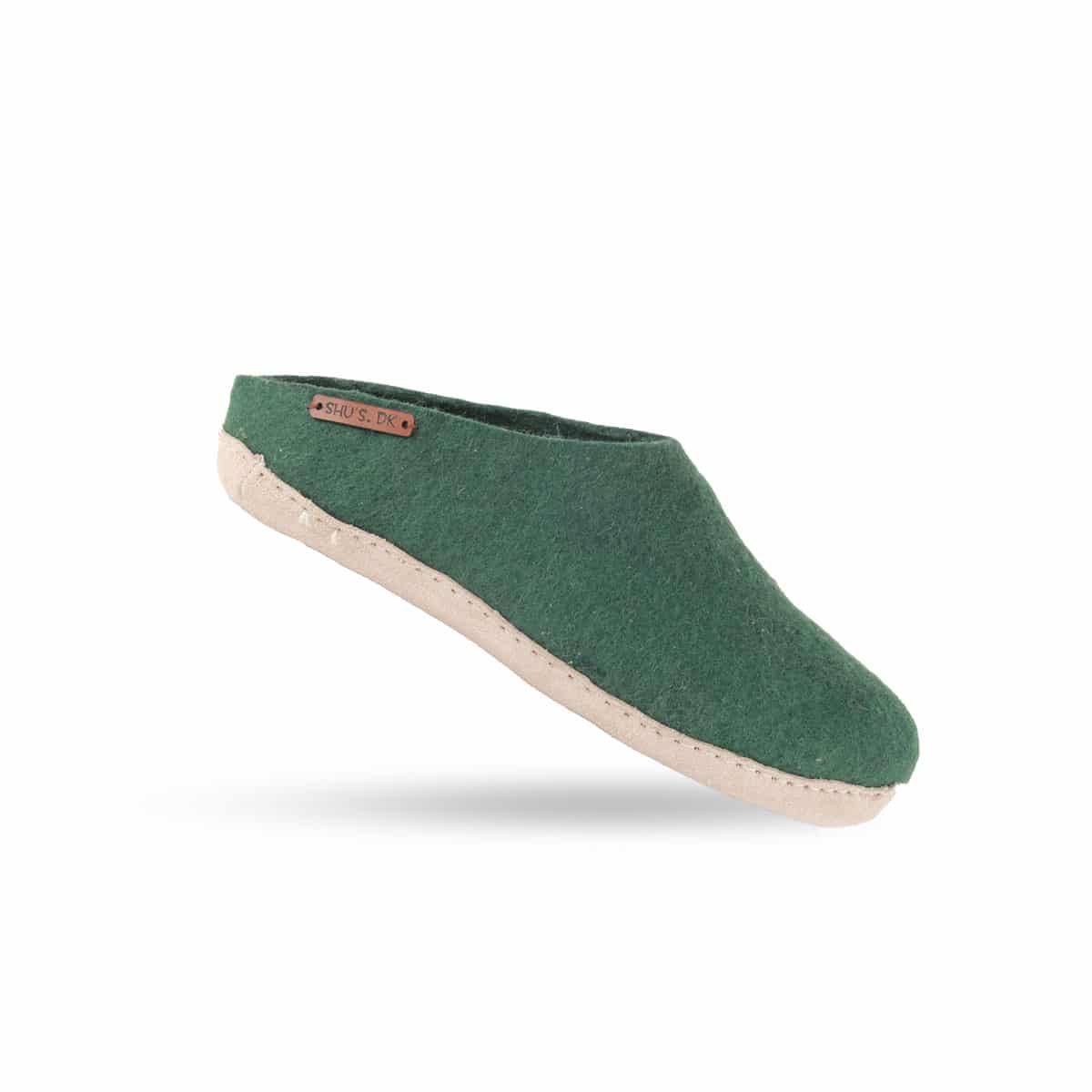 Uldtøffel (100% ren uld) m/sål i skind - Dansk Design fra SHUS - Image 15