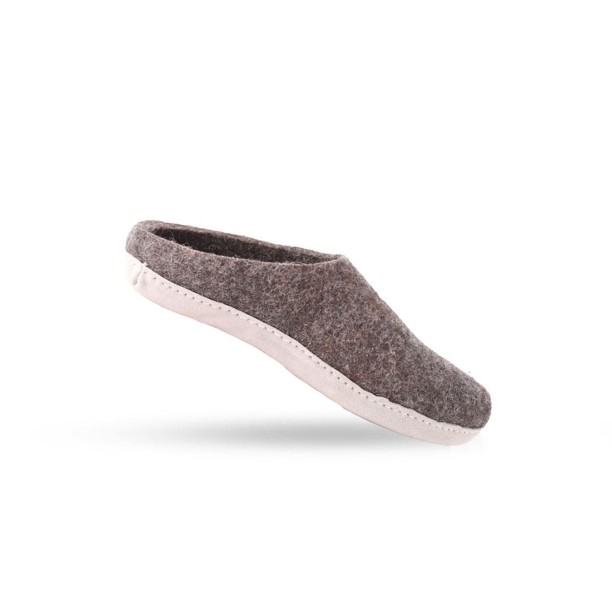 Uldtøffel (100% ren uld) m/sål i skind - Dansk Design fra SHUS - Image 19