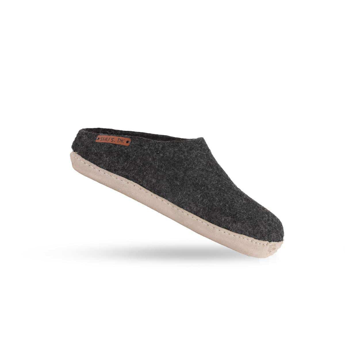 Uldtøffel (100% ren uld) m/sål i skind - Dansk Design fra SHUS - Image 24
