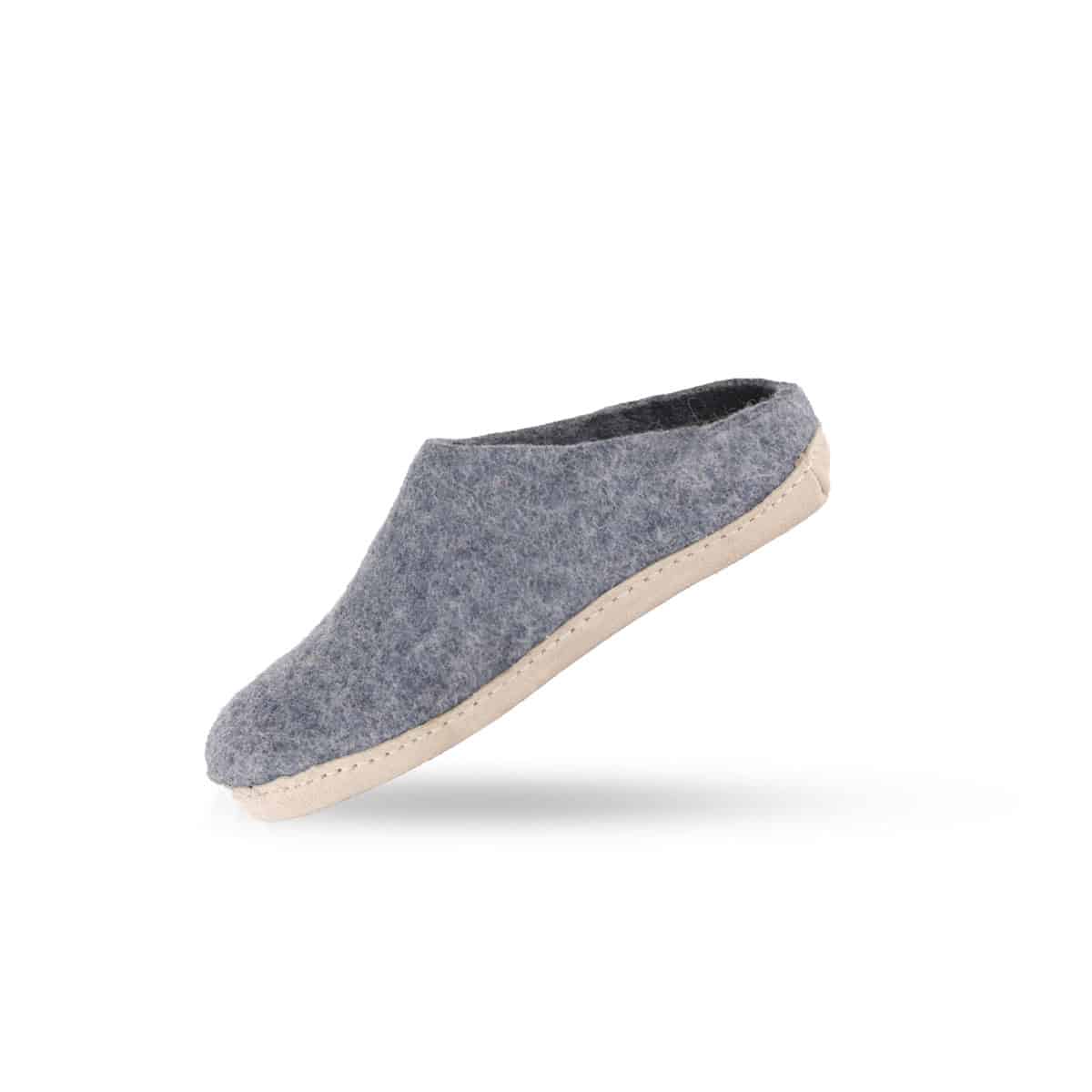 Uldtøffel (100% ren uld) m/sål i skind - Dansk Design fra SHUS - Image 25