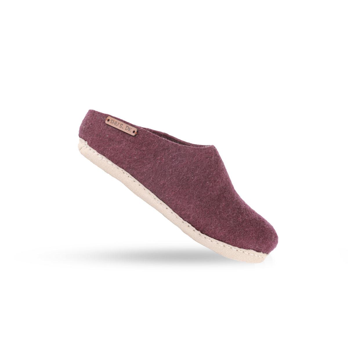 Uldtøffel (100% ren uld) m/sål i skind - Dansk Design fra SHUS - Image 26