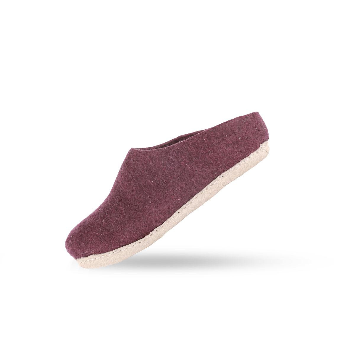 Uldtøffel (100% ren uld) m/sål i skind - Dansk Design fra SHUS - Image 27