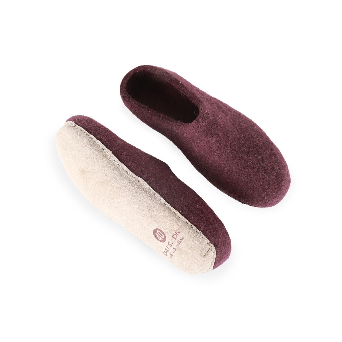 Uldtøffel (100% ren uld) m/sål i skind - Dansk Design fra SHUS - Image 28