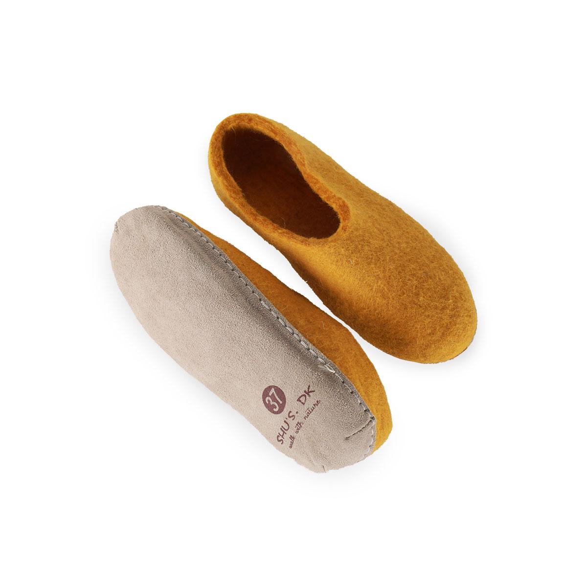 Uldtøffel (100% ren uld) m/sål i skind - Dansk Design fra SHUS - Image 31