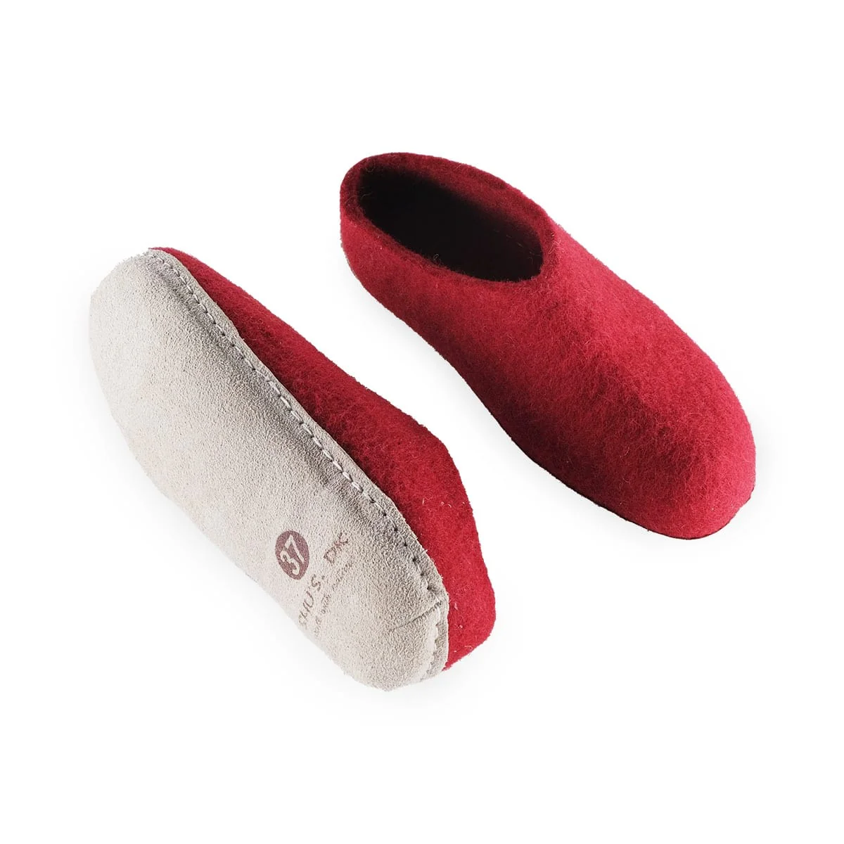 Uldtøffel (100% ren uld) m/sål i skind - Dansk Design fra SHUS - Image 6