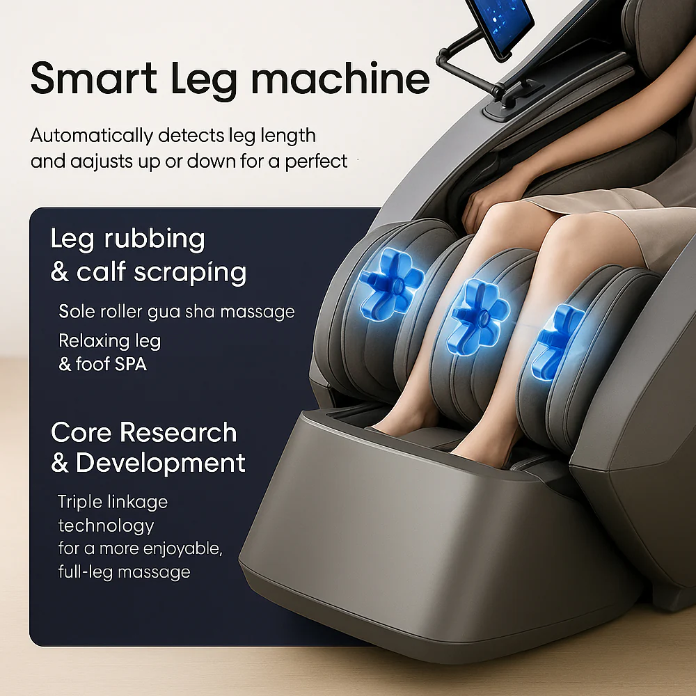 Massagestol 4D, Lux Pro med en af markedets bedste SL-skinner og intelligent AI-styring – Model 988F6 - Image 8